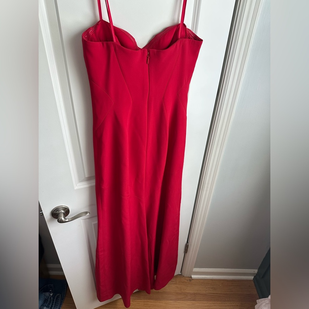 BCBGMaxAzria Red Strapless Floor-Length Gown - Picture 9 of 14